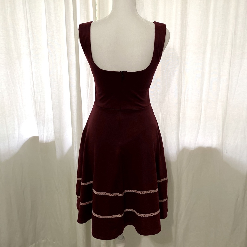 Burgundy Low Back Dress